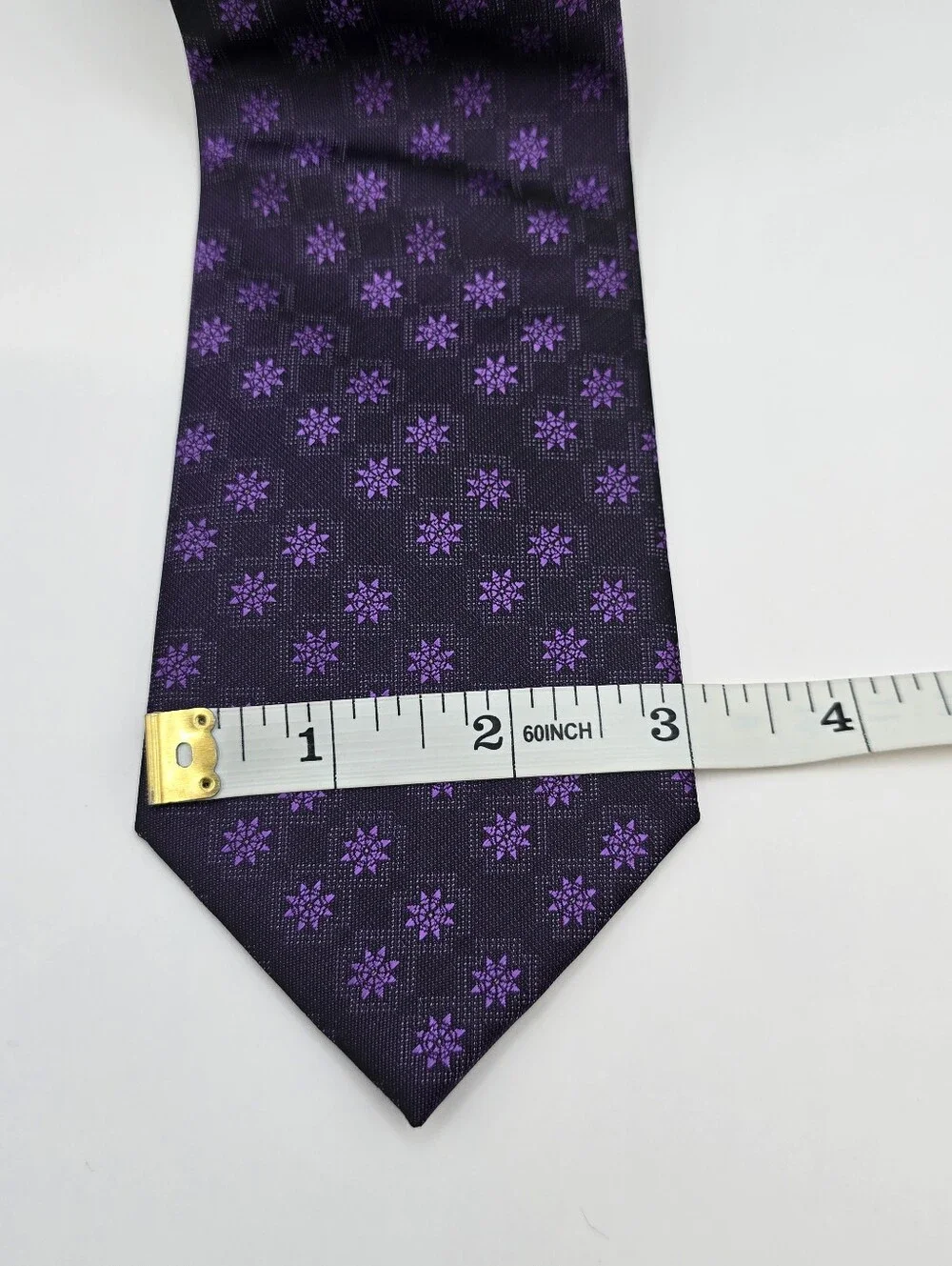 COOGI Purple Geometric Floral Tie